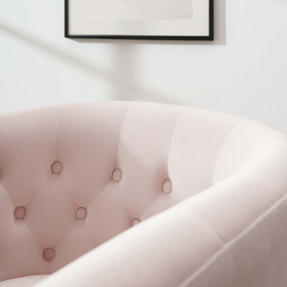 Armchair Accent Chair, Velvet, Pink, Modern, Living Lounge Hotel Hospitality