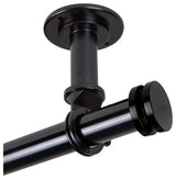 Cap Ceiling 1" Curtain Rod/Room Divider, Black, 28-48"