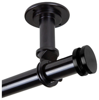 Cap Ceiling 1" Curtain Rod/Room Divider, Black, 28-48"