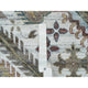 Pearl White Hand Knotted Unique Flower Rosettes Border Oversized Rug 13'8"x17'9"