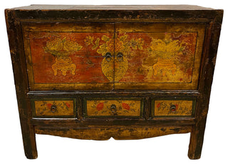 Consigned Antique Chinese Mongolia Cabinet/Buffet Table, Sideboard
