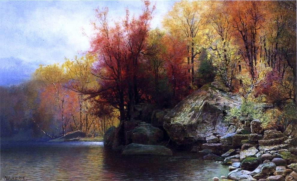 Alexander Lawrie Autumn River Landscape, Gallery Wrapped Canvas Print, 18"x27"