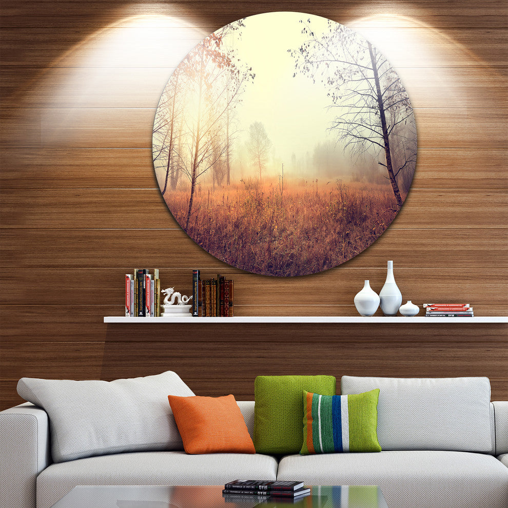 Beautiful Natural Landscape With Trees, Disc Artwork Landscape, 23"