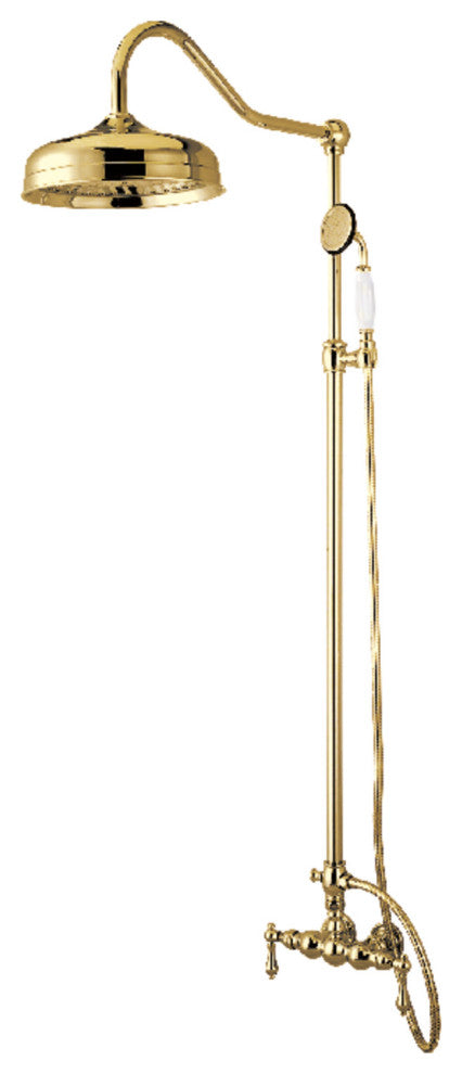 Kingston Brass Rain Drop Shower System, Polished Brass