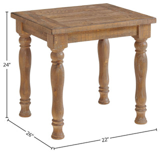 Highland Wooden Turned Leg End Table, Sandwash