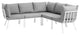Riverside 5 Piece Outdoor Patio Aluminum Sectional White Gray
