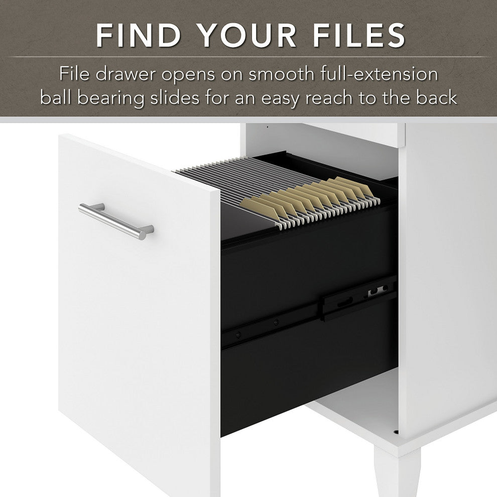 Somerset 72W Office Desk with Drawers, White
