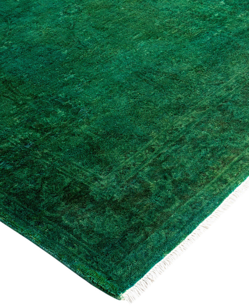 Overdyed One-of-a-Kind Hand-Knotted Area Rug Green, 3' 1" x 5' 3"