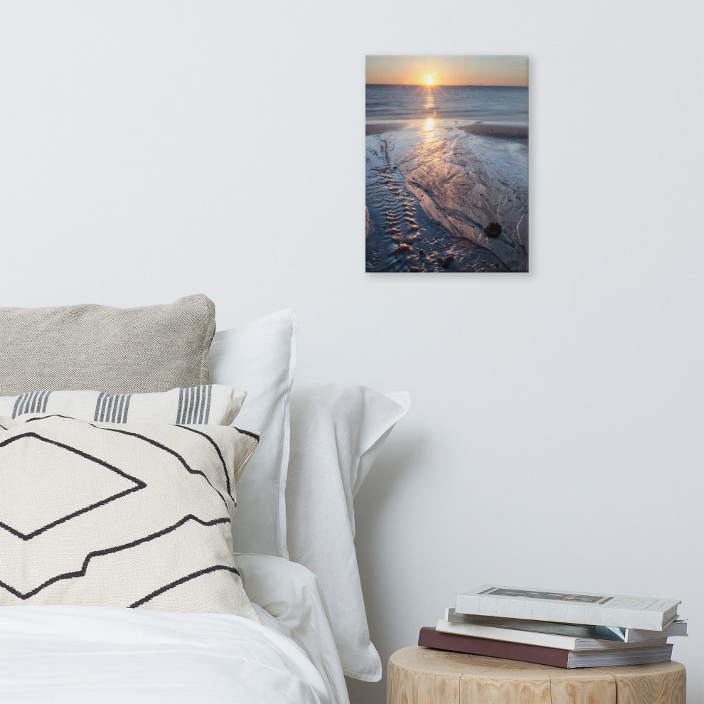 Low Tide Ravine Coastal Landscape Photo Canvas Wall Art Print, 12" X 16"