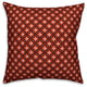 Red Floral Squares Outdoor Throw Pillow, 16"x16"