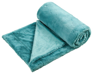 Fox Faux Fur Throw Blanket, Aqua, 60''x80''