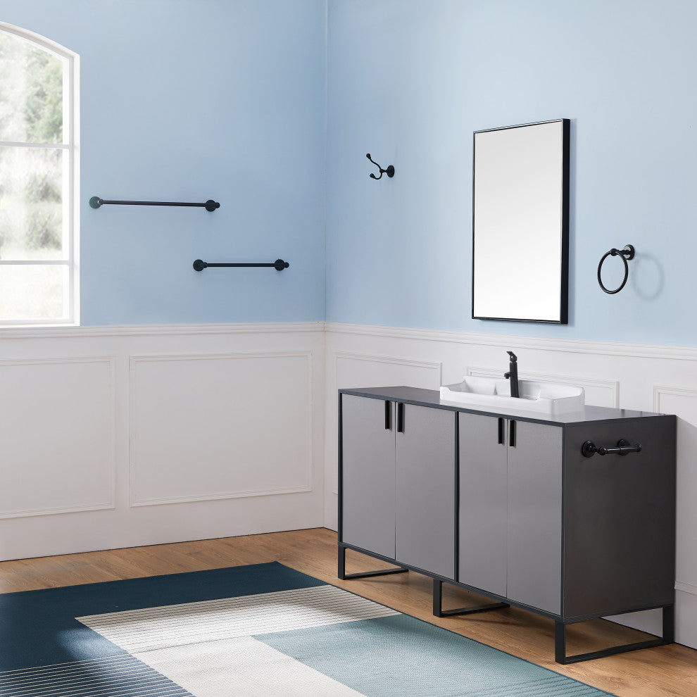 Vanity Art Oil Rubbed Black 5-Piece Bathroom Hardware Set LF34-ORB