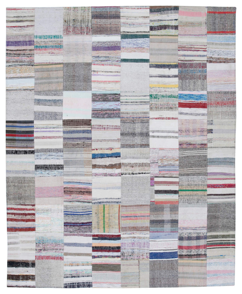 Rug N Carpet - Handmade Turkish 8' 2'' x 9' 11'' Vintage Patchwork Kilim Rug