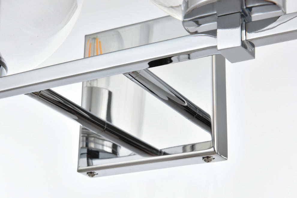4 Light Chrome And Clear Bath Sconce