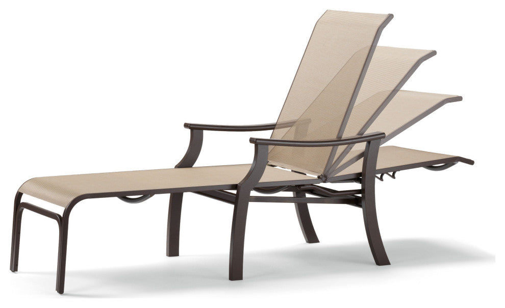 St. Catherine Sling 4-Position Outdoor Chaise Lounge, Augustine Denim/Graphite