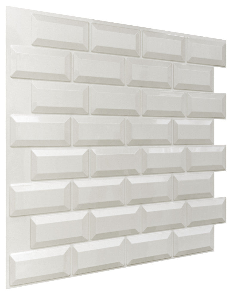 White Brick 3D Wall Panels, Set of 5, Covers 18 Sq Ft