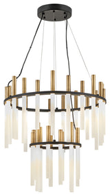 Echo Large LED Multi Tier Chandelier, Black