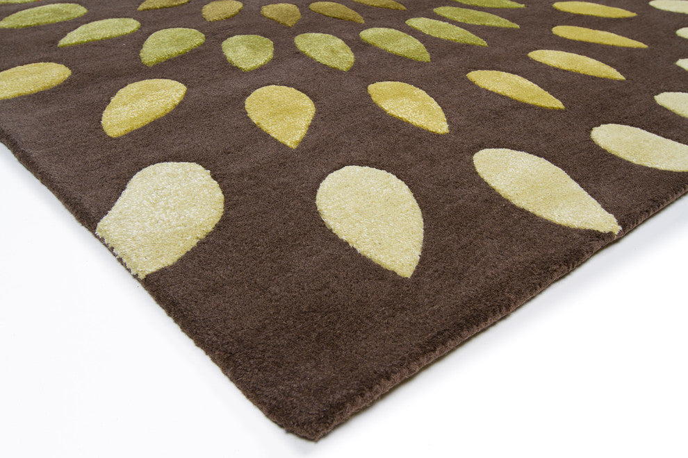 Oleander Contemporary Area Rug, Green, 9'x13'