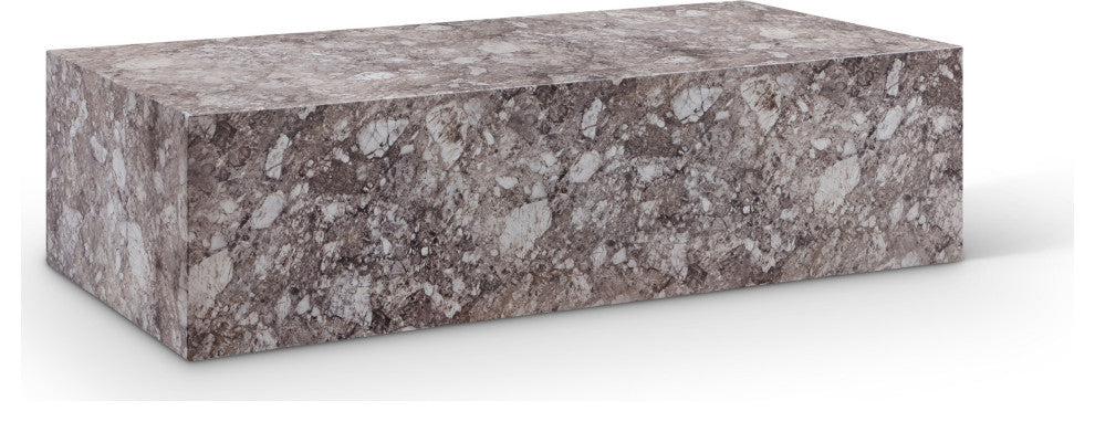 Piazza Finished Concrete Indoor/Outdoor Coffee Table, Brown