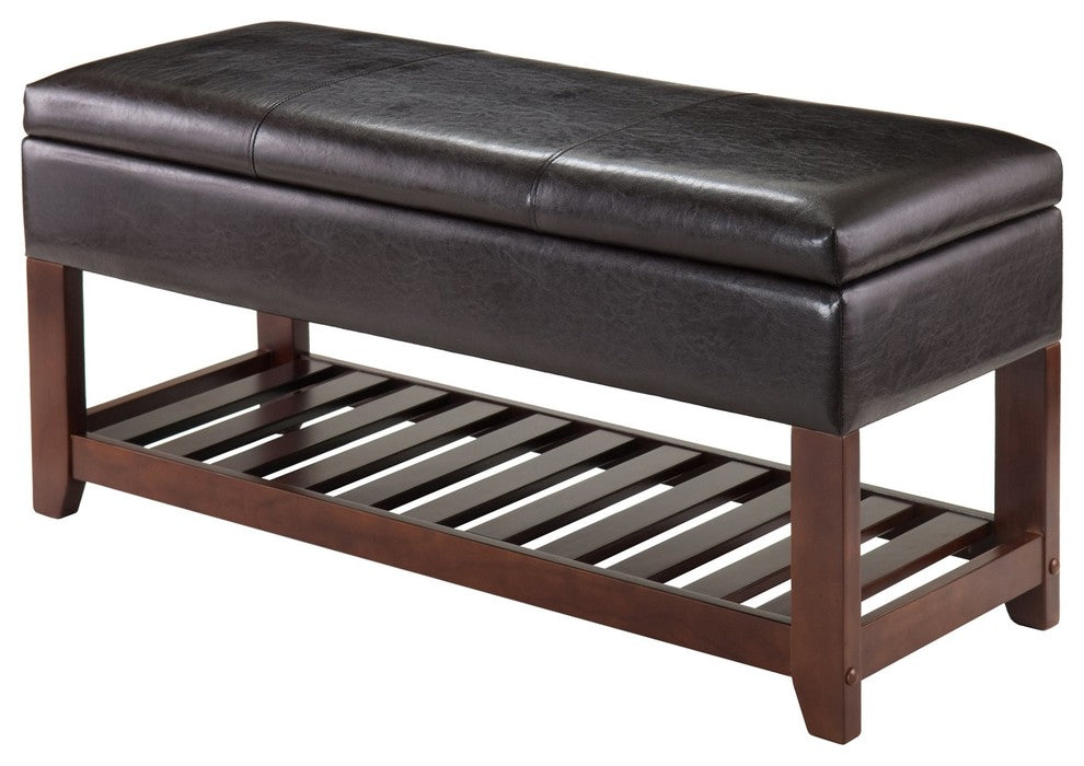 Monza Storage Chest Bench, Espresso & Walnut