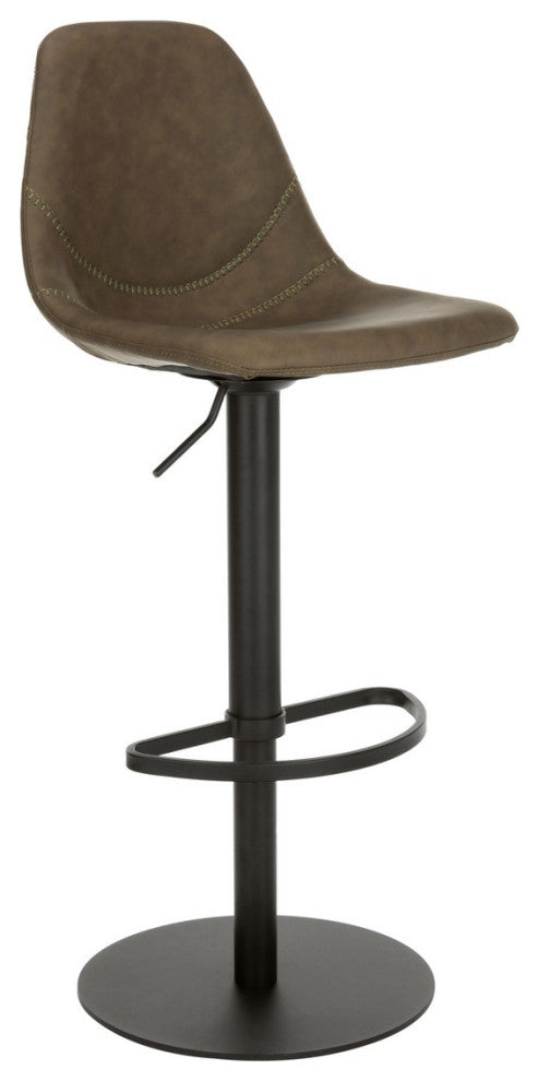 Safavieh Sky Adjustable Swivel Barstool, Olive/Black
