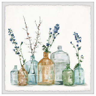 "Hipster Bottles" Framed Painting Print, 32"x32"