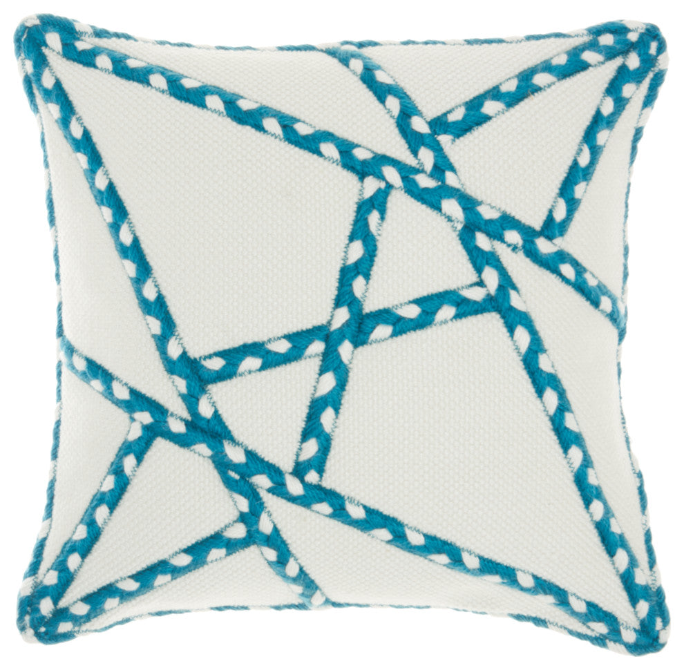 Mina Victory VJ006 Throw Pillow, Turquoise, 18" x 18"