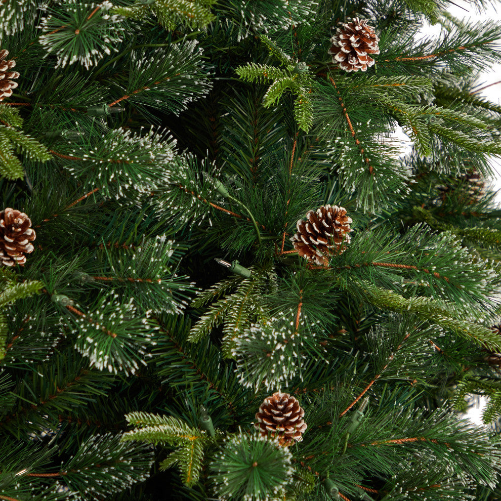 T3044 9 Snowed Tipped Clermont Mixed Pine Artificial Christmas Tree
