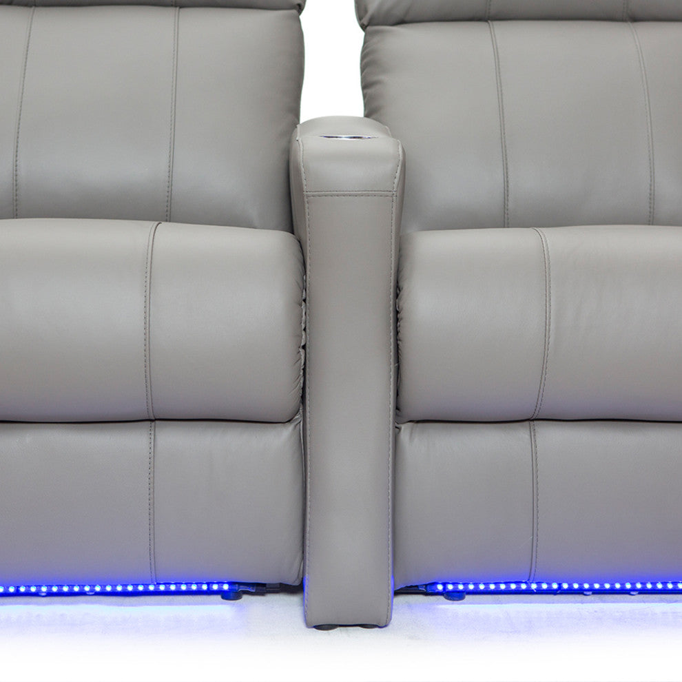 Seatcraft Napa Home Theater Seats, Gray, Row of 4 W/ Middle Loveseat