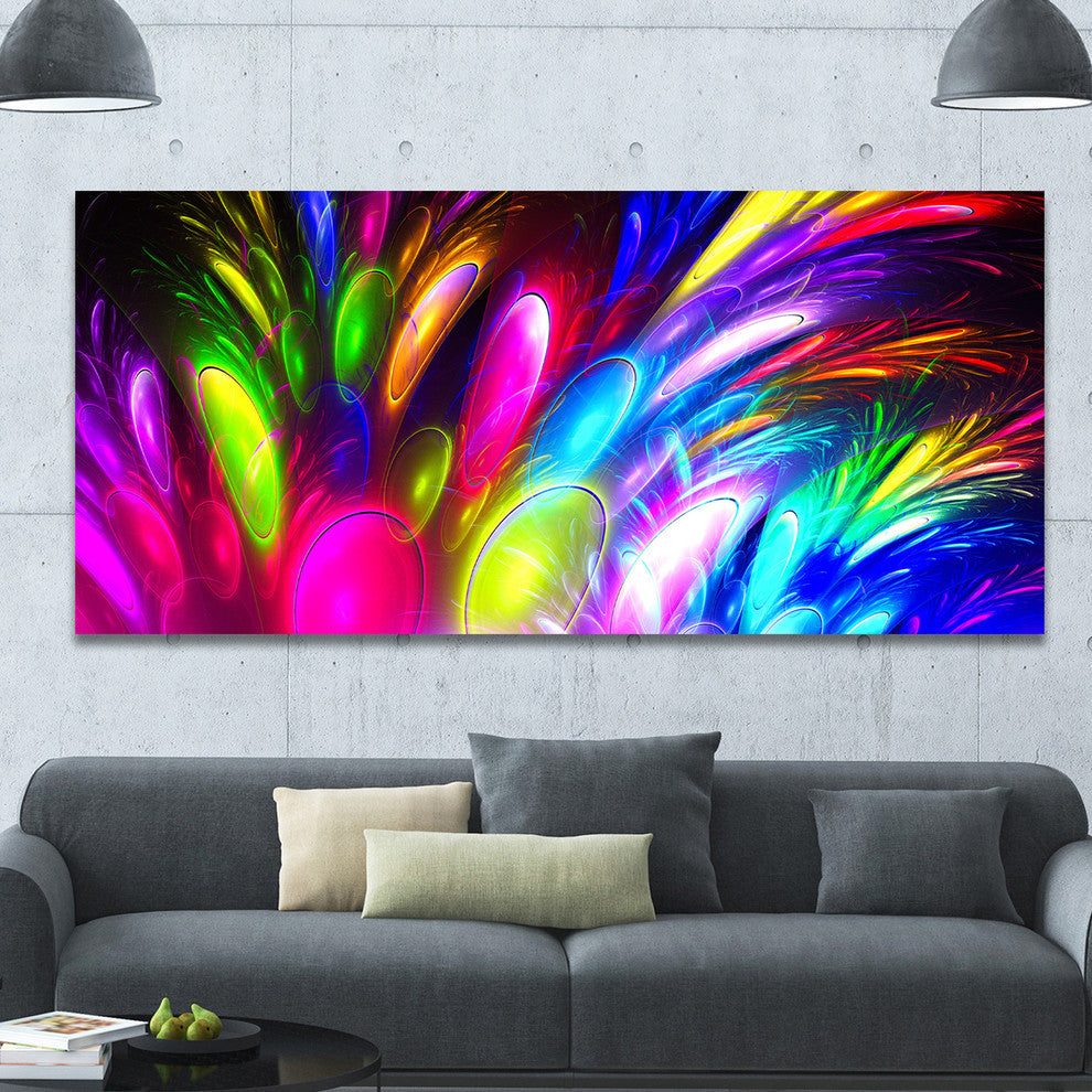 Mysterious Psychedelic Design, Oversized Abstract Canvas Art Print, 60x28
