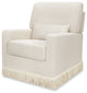 Crawford Pillowback Comfort Swivel Glider, Boucle with Tassel Fringe, Ivory