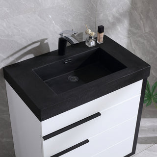 Dowell 18" FTB Resin Bathroom Vanity Basin, Black, 30wx18dx6h
