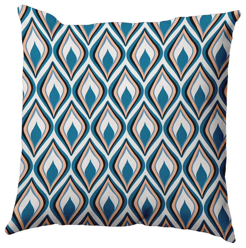 Feathers Accent Pillow, Unreal Teal, 18"x18"