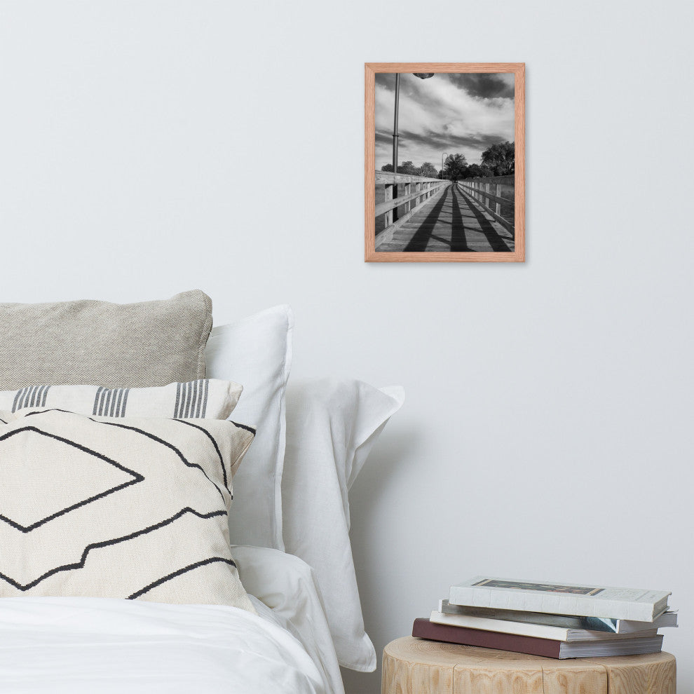 Follow the Lines Rural Landscape Framed Photo Paper Wall Art Prints, Red Oak, 11" X 14"