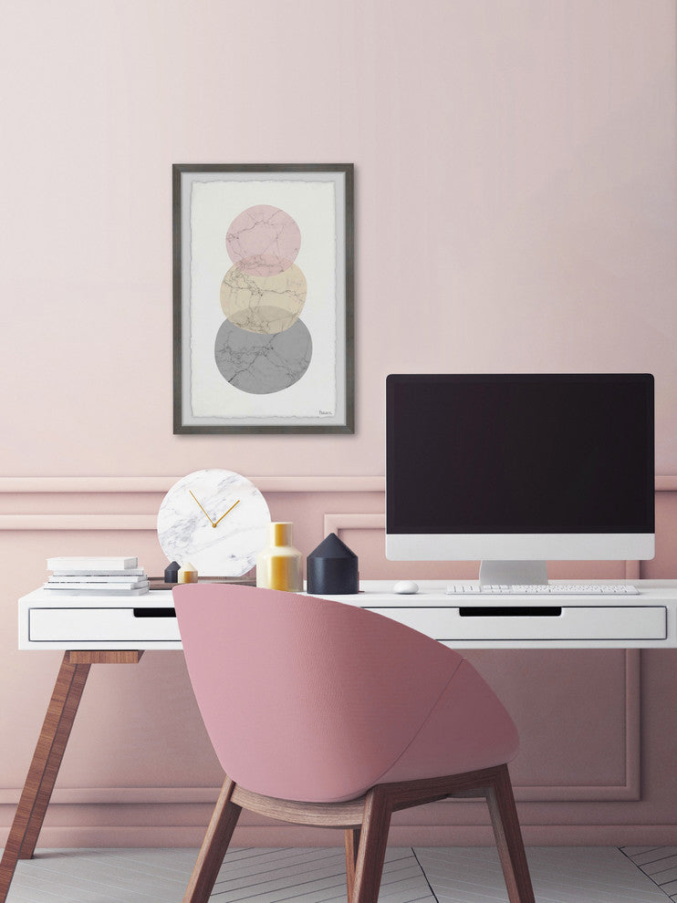 "Marbled Circles" Framed Painting Print, 16"x24"