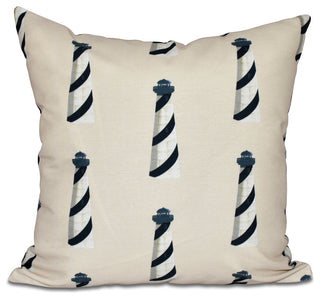 Beacon, Geometric Print Pillow, Taupe And Beige, 18"x18"