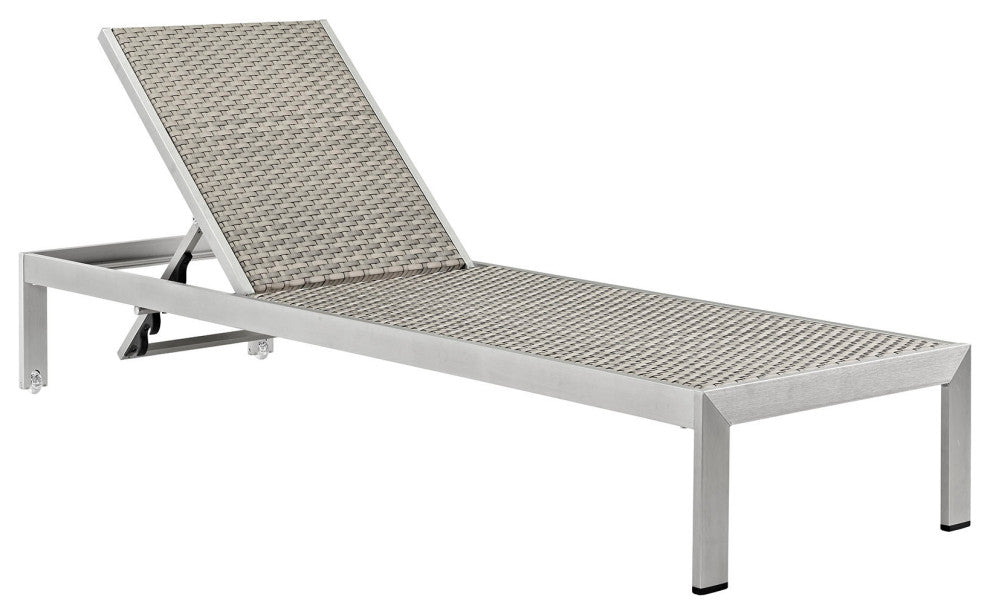 Shore Chaise Outdoor Patio Aluminum Set of 6 EEI-2479-SLV-GRY-SET
