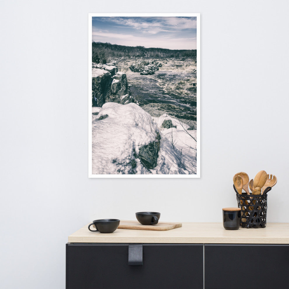 Great Falls Vintage Rural Landscape Framed Photo Paper Wall Art Prints, White, 24" X 36"