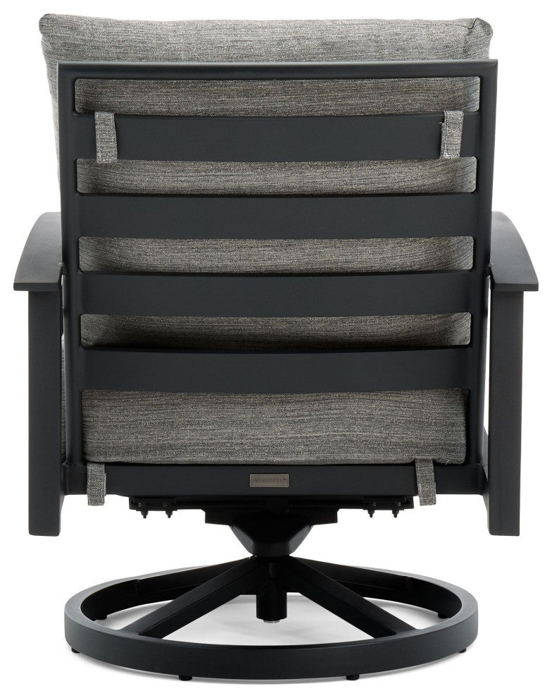 Stanford Cushion Swivel Rocker Lounge Chair, Textured Pewter