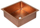 15" Square Hammered Copper Bathroom Sink, 18 Gauge