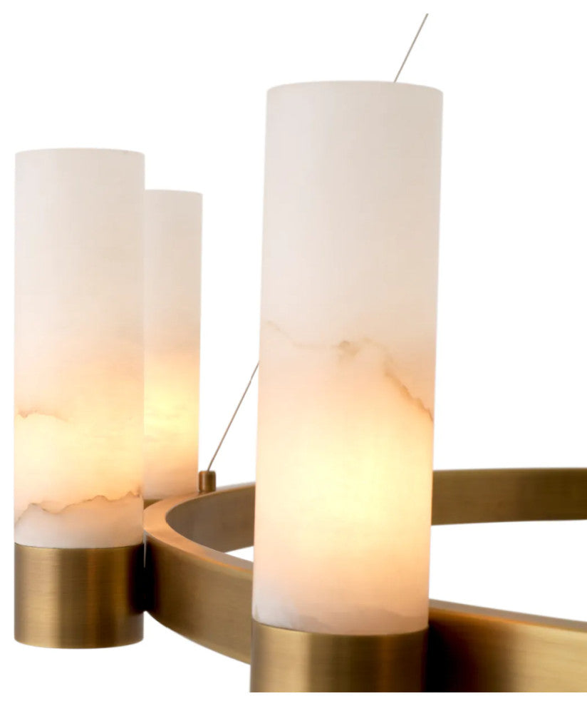 Alabaster Cylinders Chandelier, Eichholtz Castro