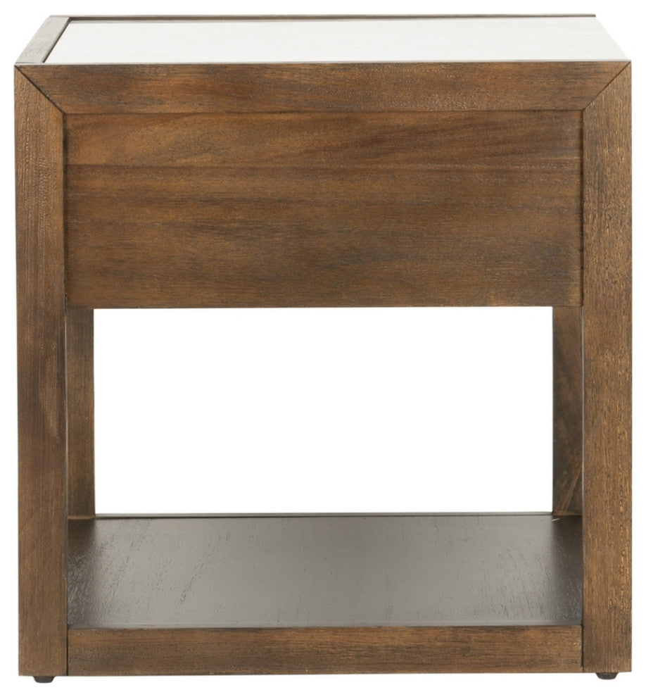 Safavieh Couture Adeline 1 Drawer Nightstand, Dark Chocolate