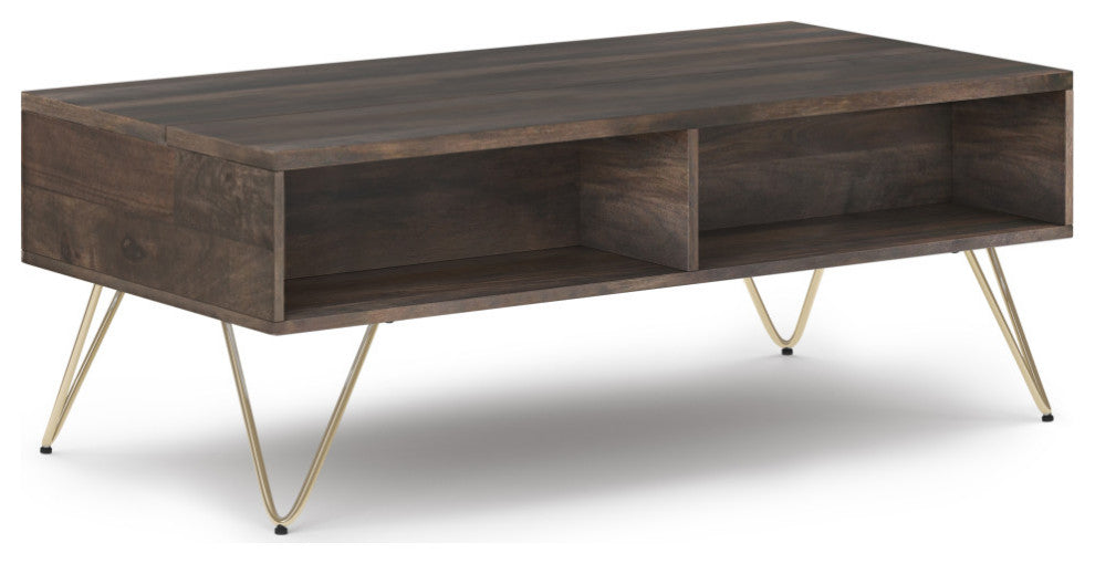 Hunter Lift Top Coffee Table in Oak Veneer, Ebony