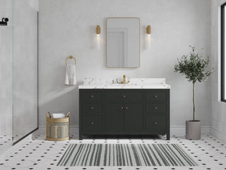 Sonoma 60" Single Sink Bath Vanity in Black Top, 2"  Viola Brown