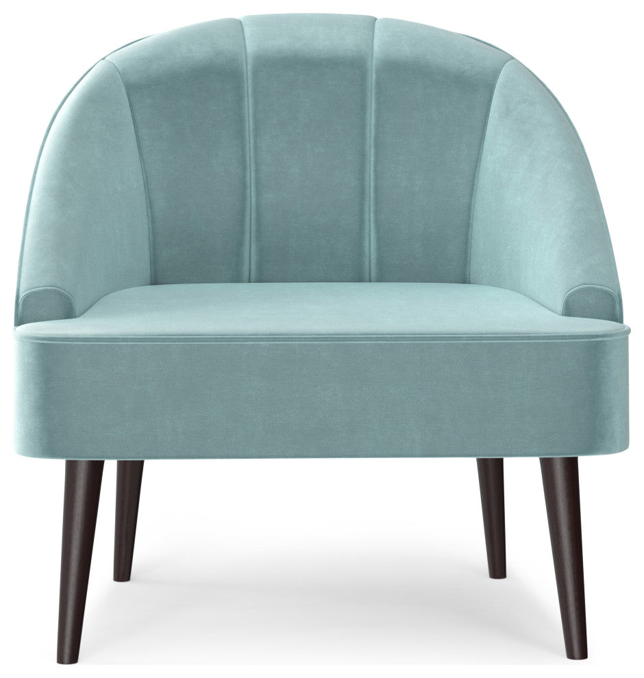 Harrah Accent Chair, Velvet fabric, Seafoam Blue