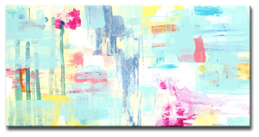 Multi Color Pattern' Ready2HangArt Canvas by Leslie Owens, 24"x12"