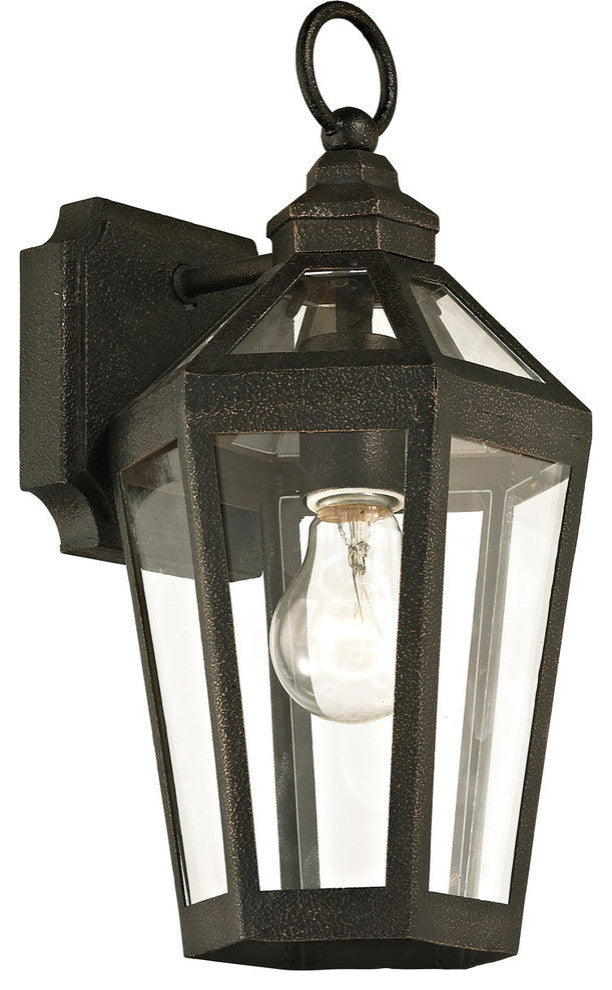 Calabasas 1-Light Outdoor Wall Sconce, Vintage Bronze Finish, Clear Glass