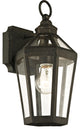 Calabasas 1-Light Outdoor Wall Sconce, Vintage Bronze Finish, Clear Glass