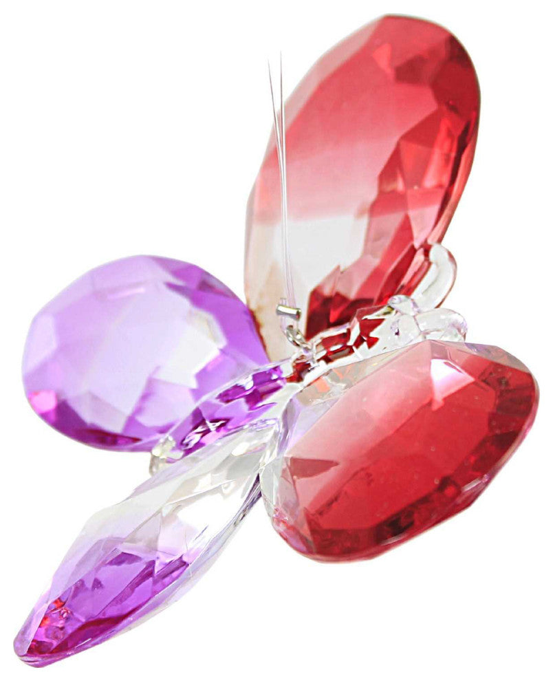 Crystal Expressions Colorful Butterfly Acrylic Faceted Suncatcher Acry328 Red