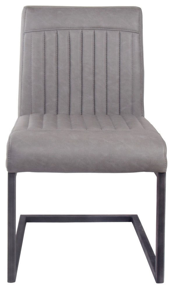 Ronan Dining Side Chair, Set of 2, Antique Graphite Gray, Dining Side Chair, Faux Leather
